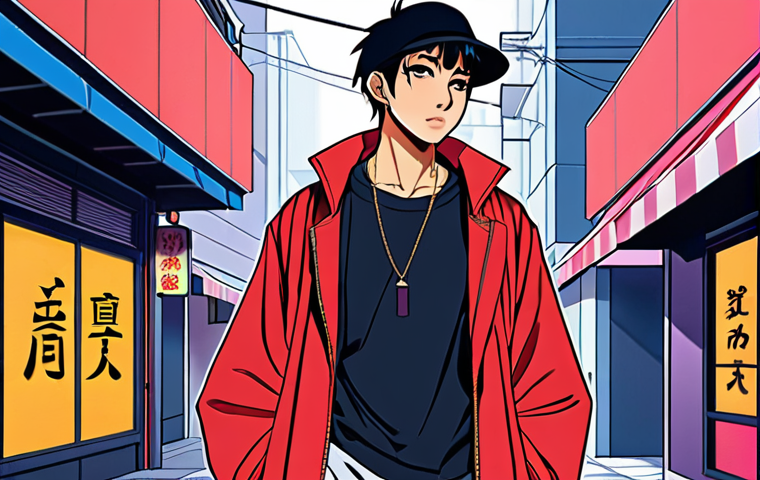 **

Prompt: "A stylish character illustration inspired by modern Japanese street fashion, incorporating a distinctive silhouette and a vibrant color palette. The character possesses a unique background story, reflecting current trends like diversity and minimalism, rendered in a contemporary anime style, use soft lighting, high details."

**