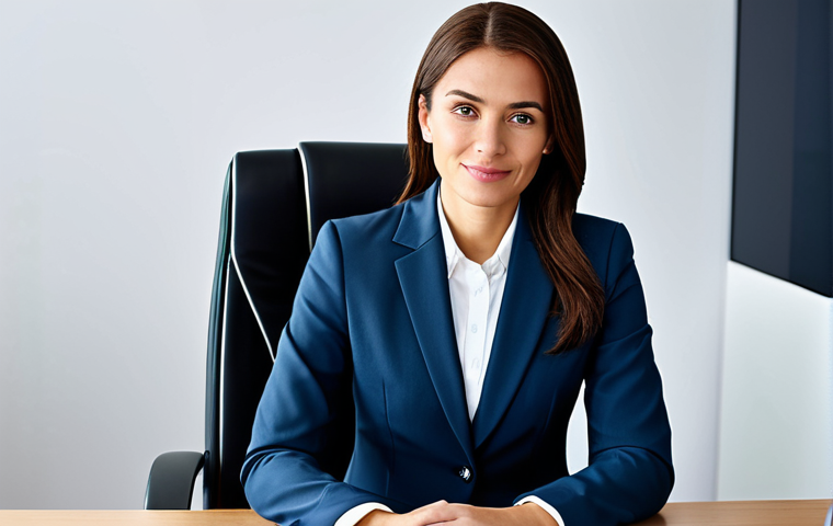 **

"A professional businesswoman in a modest business suit, sitting at a desk in a modern office, fully clothed, appropriate attire, safe for work, perfect anatomy, natural proportions, professional photography, high quality, family-friendly."

**