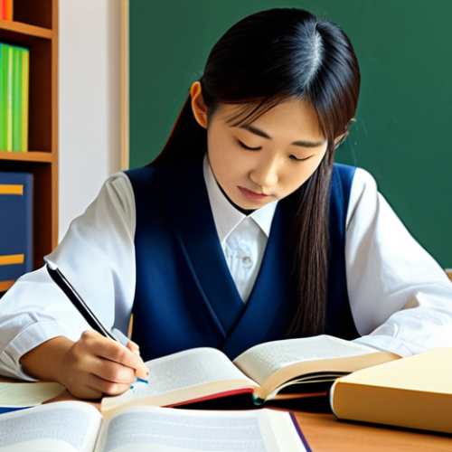 Studying for the Written Exam**

"A young Japanese woman studying diligently at a desk, surrounded by textbooks on color theory and copyright law, wearing comfortable, modest clothing, professional study environment, safe for work, appropriate content, fully clothed, perfect anatomy, correct proportions, natural pose, soft lighting, focused expression, family-friendly, high quality illustration, 学習, 著作権, 色彩理論."

**