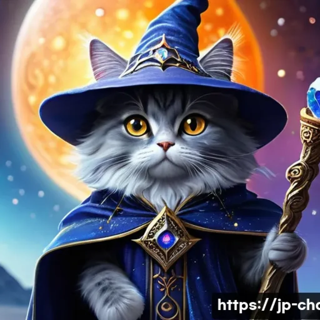 캐릭터디자인 학습에서 AI 기술 활용하기 - **Prompt 1: Whimsical Space Cat Wizard**
A whimsical space-traveling cat wizard with sleek, shor...