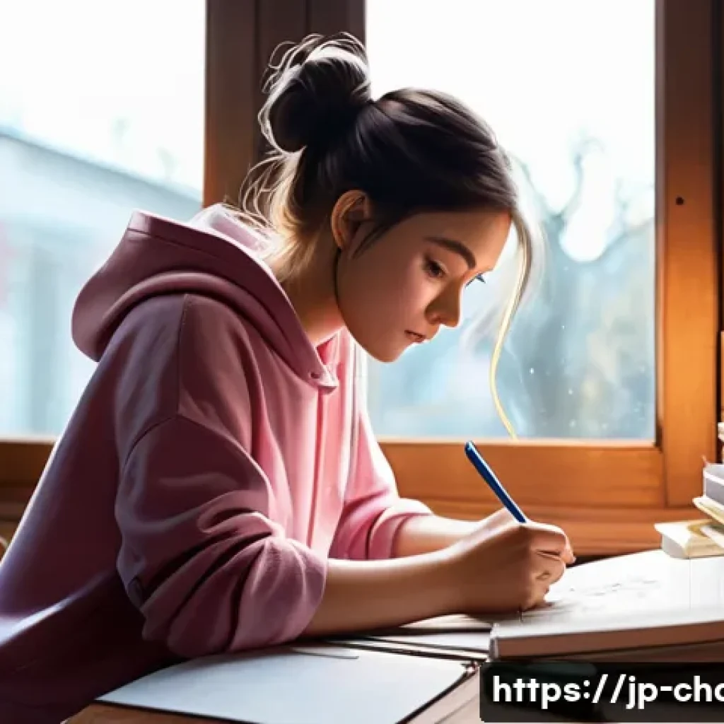 캐릭터디자인 자격증 학습에서 필요한 자료 정리 - **Prompt 1: Aspiring Artist's Focused Study Session**
A young, determined female artist, in her ...