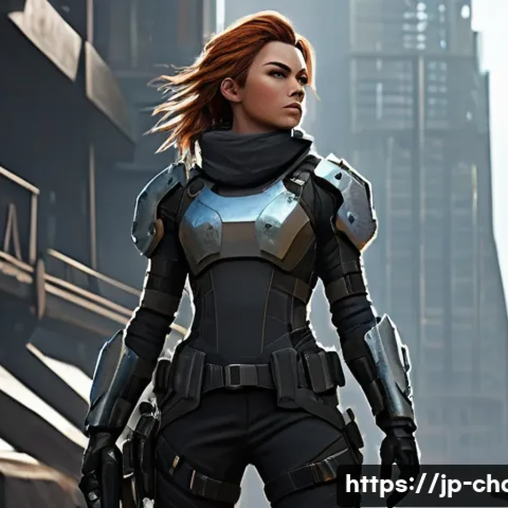 캐릭터디자이너와 일러스트레이터의 차이 - **Prompt: "A dynamic, full-body concept art illustration of a resilient female survivor in a futuris...