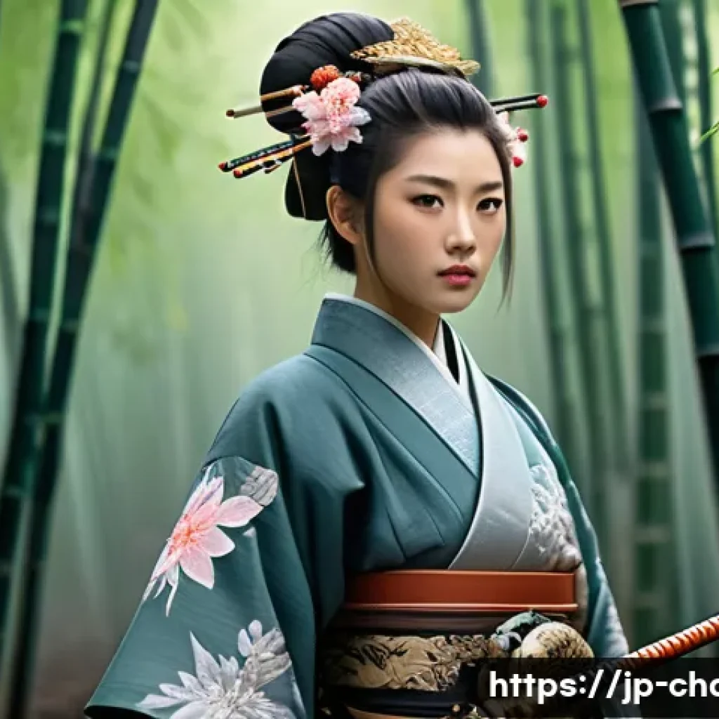 캐릭터디자이너로서의 글로벌 시장 전망 - A culturally rich character design blending traditional Japanese aesthetics with Western fantasy ele...