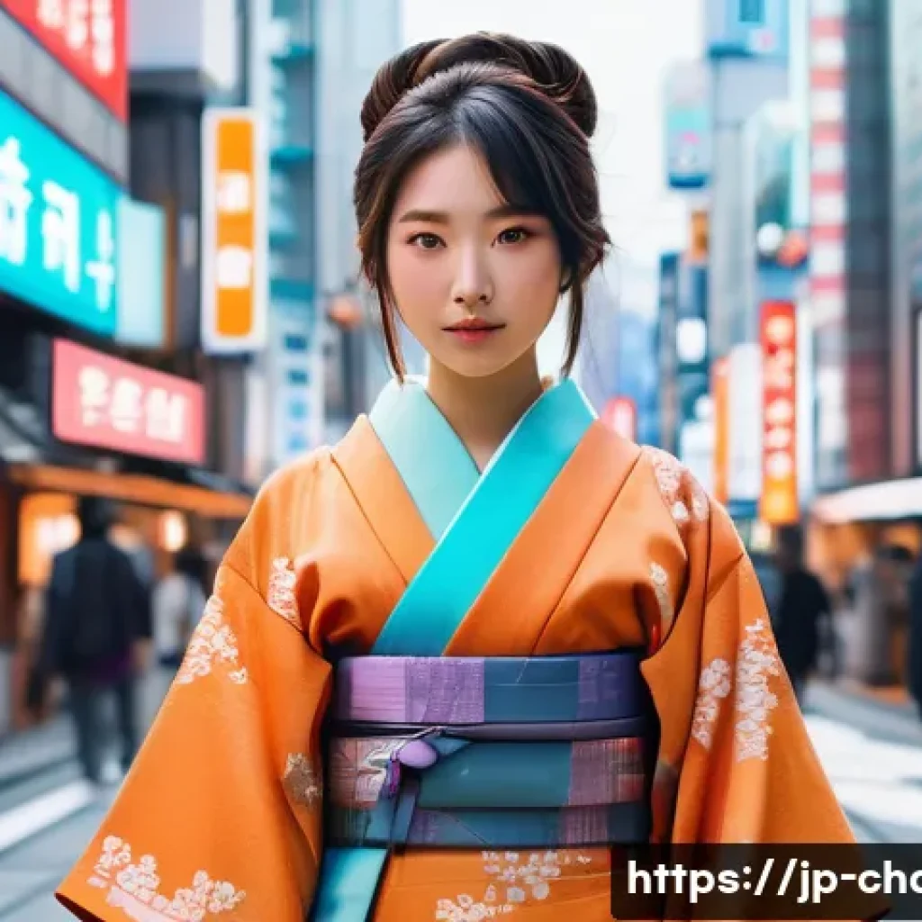 캐릭터디자인 실기 시험에서의 창의성 발휘법 - A unique character design featuring a shy yet strong-willed young woman in a modern Japanese citysca...