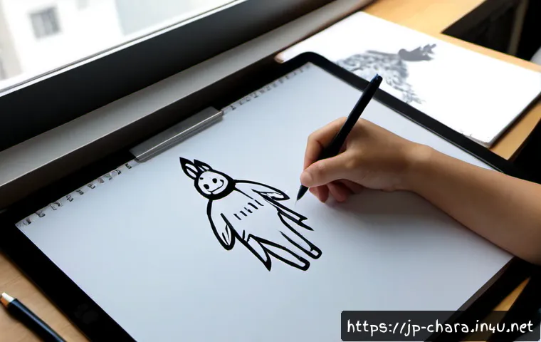 캐릭터디자인 인턴십 경험 공유 - Photorealistic character design internship workspace in a modern Tokyo-style creative studio, young ...